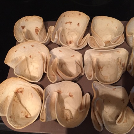 Tortilla Bowls in Muffin Tins